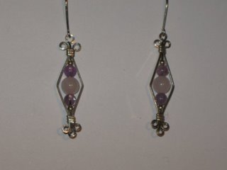 E-16 sterling silver wire with amethyst, rose quartz, and 14 carat gold beads $25.jpg